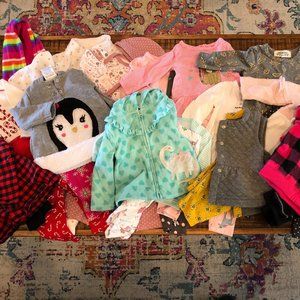Bundle of 15 Girl long sleeve outfits: 6-9 months